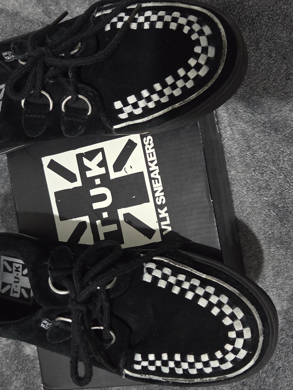 T.U.K. Black Checker Creeper Sneakers